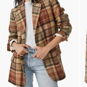 Free People ‘We the Free Mari’ Plaid Blazer